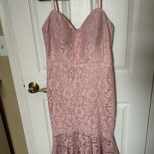 Elegant Pink Lace Dress